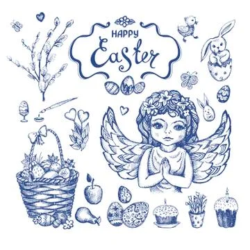 Easter sketch Stock Illustration