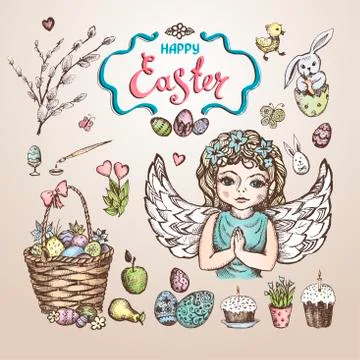 Easter sketch Stock Illustration