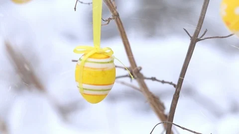 Easter snow background Stock Footage 87569799