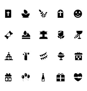 Easter Solid Vector Icons Pack Stock Illustration