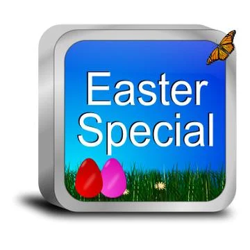 Easter Special button – 3d illustration Stock Illustration