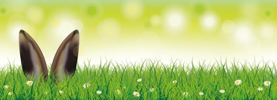 Easter Spring Background Bunny Ears Header 스톡 일러스트