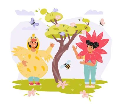 Easter spring design element for cards and posters, kids party invitations wi イラスト素材