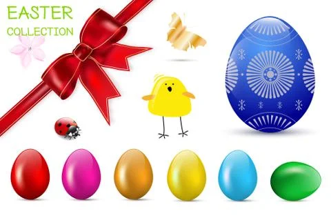 Easter spring elements collection Illustrazione stock