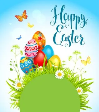 Easter spring holiday card Stock Illustration