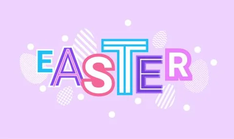 Easter Spring Holiday Web Banner Abstract Creative Template Background Stock Illustration