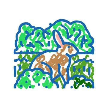 Easter spring icon doodle illustration Stock Illustration