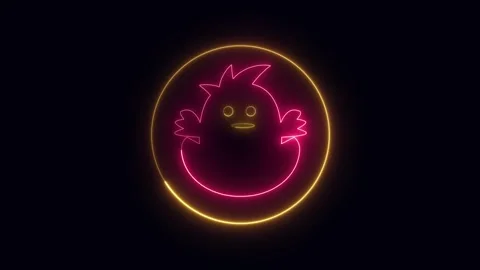 Easter spring neon chick hatching animation loop 4k ultra hd shiny glowing .. Stock Footage 321444769