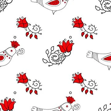 EASTER SPRING Ornament Seamless Pattern Vector Illustration Stock Illustration