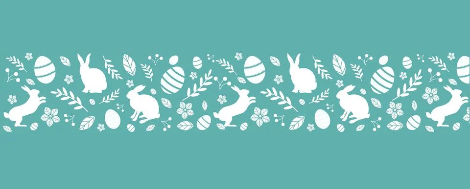 Easter Spring Poster With Eggs And Rabbits Stock Illustration