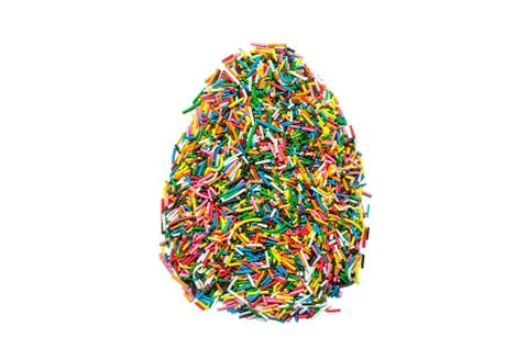 Easter Sprinkle, confectionery in form egg, isolated on white background Foto stock