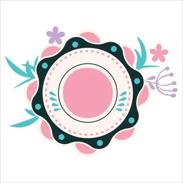 Easter stamp. Flower stamp vector illustration for holiday banner Stock Illustration