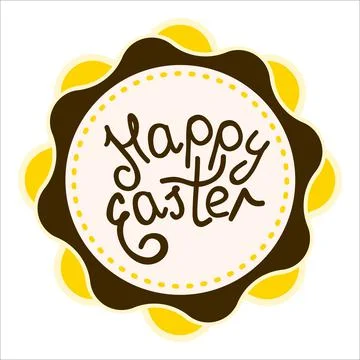 Easter stamp. Happe Easter hand made inscription vector illustration for holiday Stock-Illustration