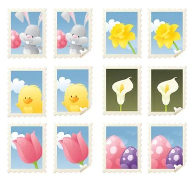 Easter stamps Stock Illustration