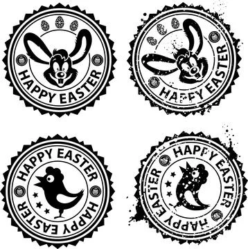 Easter Stamps Stock Illustration
