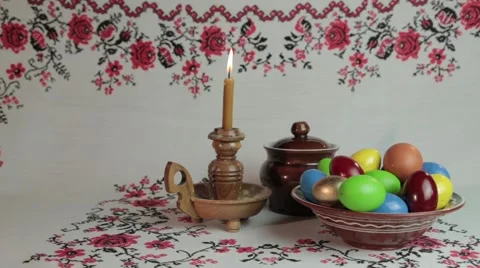 Easter still life. Stock Footage 47935256