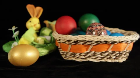 Easter Still Life with move eggs Stock Footage 56054115