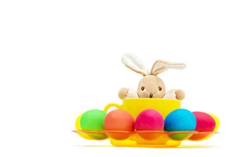 Easter still life on a white background Stock Photos