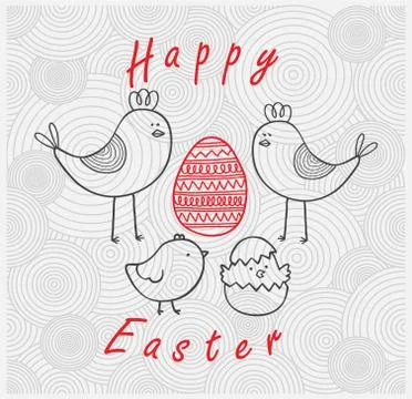 Easter story card Stock Illustration