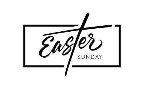 Easter Sunday black calligraphy in frame Illustrazione stock