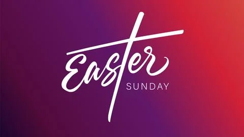 Easter Sunday calligraphy web slide Illustrazione stock