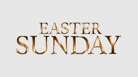 Easter Sunday Gold Text, Alpha Channel Stock Footage 237605759