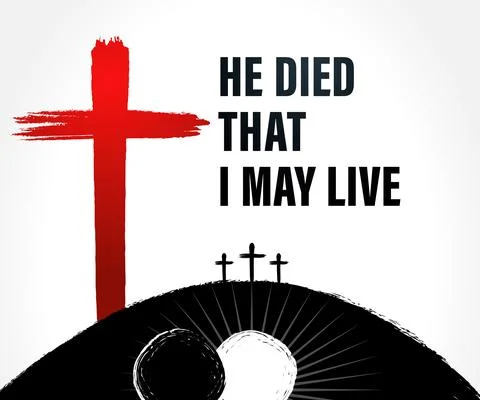 Easter sunday He died that I may live black banner Illustrazione stock