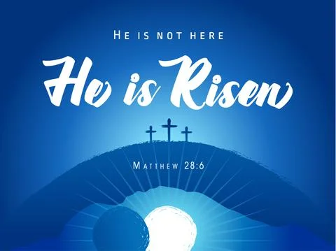 Easter sunday He is risen three cross banner Illustrazione stock