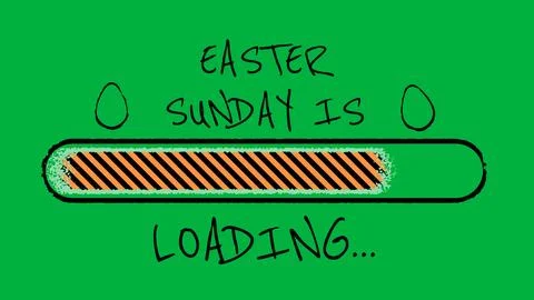 Easter Sunday is loading sign with progress line Stock Illustration