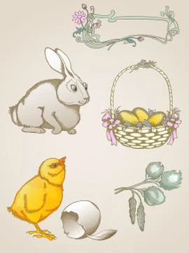 Easter symbols Stock Illustration