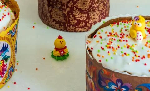 Easter on the table on the feast of the Nativity of Christ Stock Photos