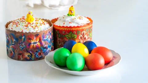 Easter on the table on the feast of the Nativity of Christ Stock-Fotos