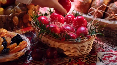 Easter table Stock Footage 129150346