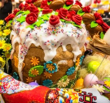 Easter is on the table Stock Photos