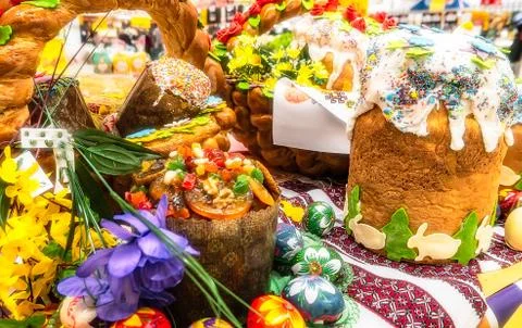 Easter is on the table Foto stock