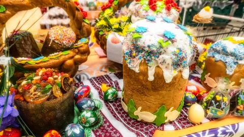 Easter is on the table Stock Photos