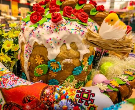 Easter is on the table Stock Photos