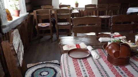 Easter table setting. Cakes. Pancake. Easter. Beautiful table. Easter egg. Sweet Stock Footage 64816378