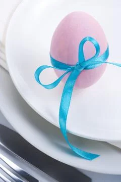 Easter table setting Stock Photos