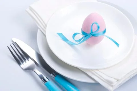 Easter table setting Stock Photos