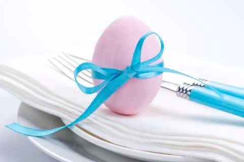 Easter table setting Stock Photos