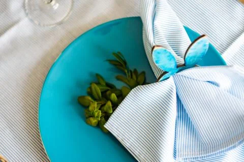 Easter table setting Stock-Fotos