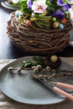 Easter table setting Foto stock
