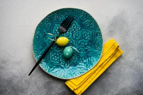 Easter table setting Stock Photos