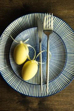 Easter table setting Stock Photos