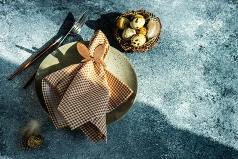 Easter table setting Stock Photos