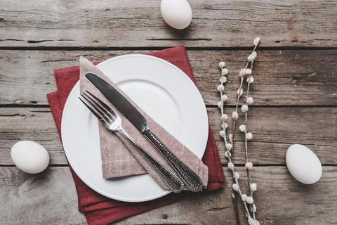 Easter table setting Stock Photos