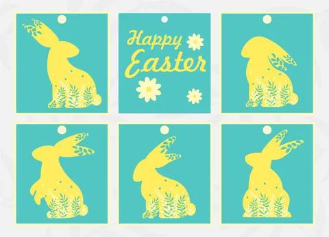 Easter tags. Easter greetings. Small gift cards Stock-Illustration