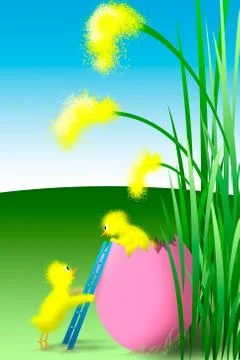 Easter Teamwork Stock Illustration