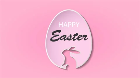 Easter text and egg on a pink background Stock Footage 104019046